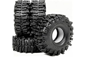 HOBBYSOUL 1.0 Tires 64 * 25mm 1.0 Mud Slingers Tires Super Soft Sticky 1.0 Crawler Tyre for RC 1/18 TRX4M 1/24 SCX24 FCX24 Upgrade