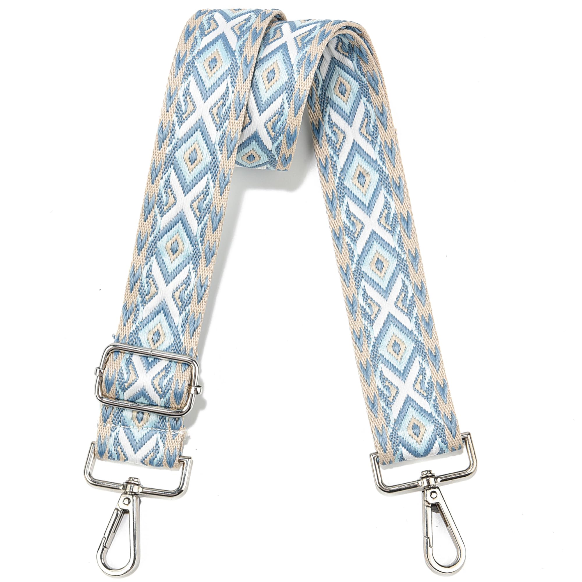 Photo 1 of 1.5" Wide Purse Strap Silver Hardware Adjustable Replacement Long Crossbody Bag Strap for Thick Shoulder Bags Canvas Handbags Straps