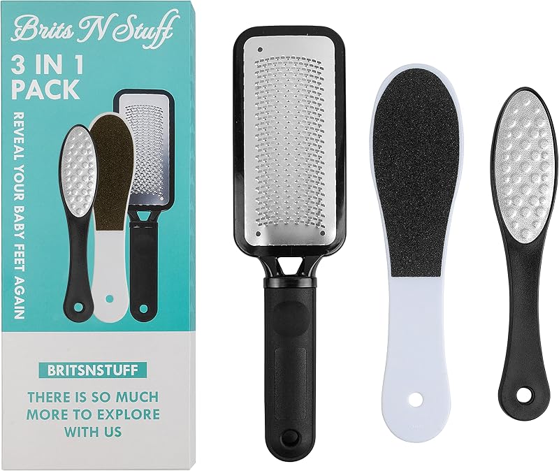 BRITS N STUFF 3 PCS Pedicure Foot File - Anti Rust Callus Remover
