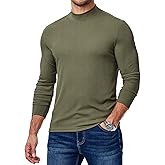 Dokotoo Men Mens Mock Turtleneck T Shirts Long Sleeve Slim Fit Shirts Casual Ribbed Knited Tops Thermal Pullover Undershirts