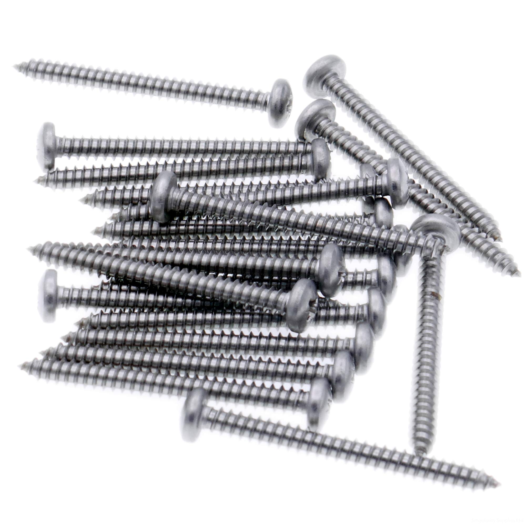No.4 x 0.5 (2.9mm x 13mm) Pozi Pan Self-Tapping Screw - Stainless Steel (A2) (Pack of 20)