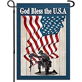 Memorial Day Garden Flag 12x18 Inch Double Sided God Bless America 4th of July Independence Day Patriotic Garden Flags for Outside Yard Sign Outdoor Garden Holiday Decoration