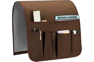 SYSOV Sofa Armrest Organizer, Remote Control Holder for Recliner Couch, Arm Chair Caddy with 5 Pockets for Magazine, Tablet, Phone, iPad