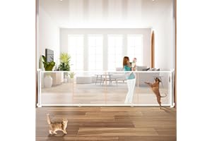 PRAVOLUXMAX 160" Retractable Baby Gates, 42" Extra Tall Upgraded Child Safety Gate with Reinforced Strip Design, Prevent from Crawling Underneath, Extra Wide Dog Gate Baby Gates for Stairs Doorways Indoor Outdoor