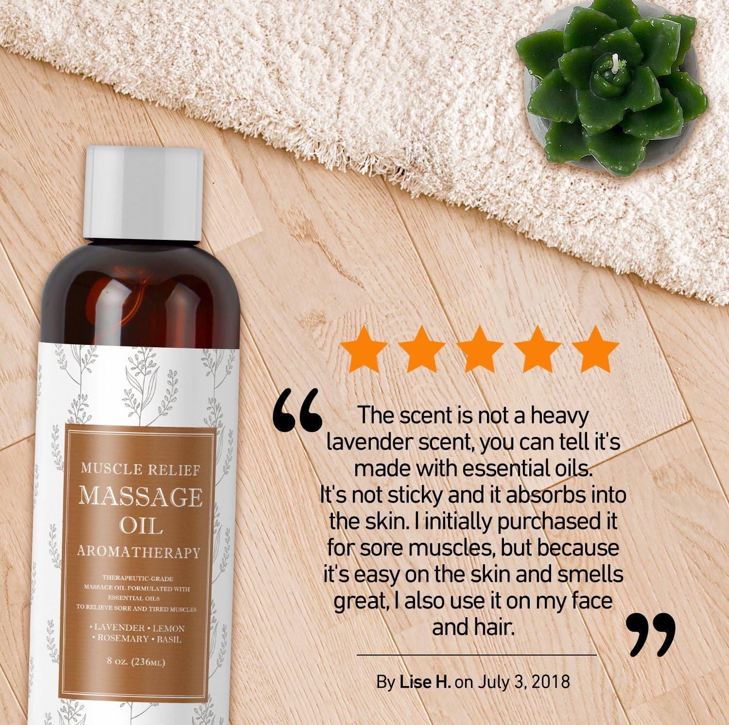 Muscle Pain Massage Oil - Muscle and Joint Pain Relief - Anti Cellulite Massage Oil for Men and Women - Aromatherapy Essential Oils for Healing - Deep Tissue Massage Lotion - Natural Anti Aging Oil …: Health & Personal Care