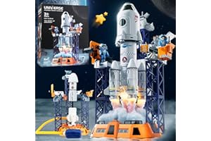 AUSTRAES Space Shuttle Rocket Toys Rocket Launcher for Kids Age 5 6 7 8 9 10 11, 5-in-1 STEM Space Toys with Launch Center, Astronauts, Console, Projection Lamp, Spaceship Toys for Boys Birthday