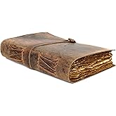 Handmade Vintage Leather Journal for Men & Women – 13 x 10 Inch Refillable Travel Diary, Antique Deckle Edge Paper, Rustic Writing Notebook for Sketching, Poetry, or Gift (13 x 10 Inch)
