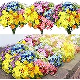 Yinder 21 Bundles Artificial Flowers Outdoor UV Resistant Artificial Plants Wildflowers Bulk Plastic Daisies Flower for Spring Hanging Planter Porch Home Garden Decor Wedding(Multicolor)