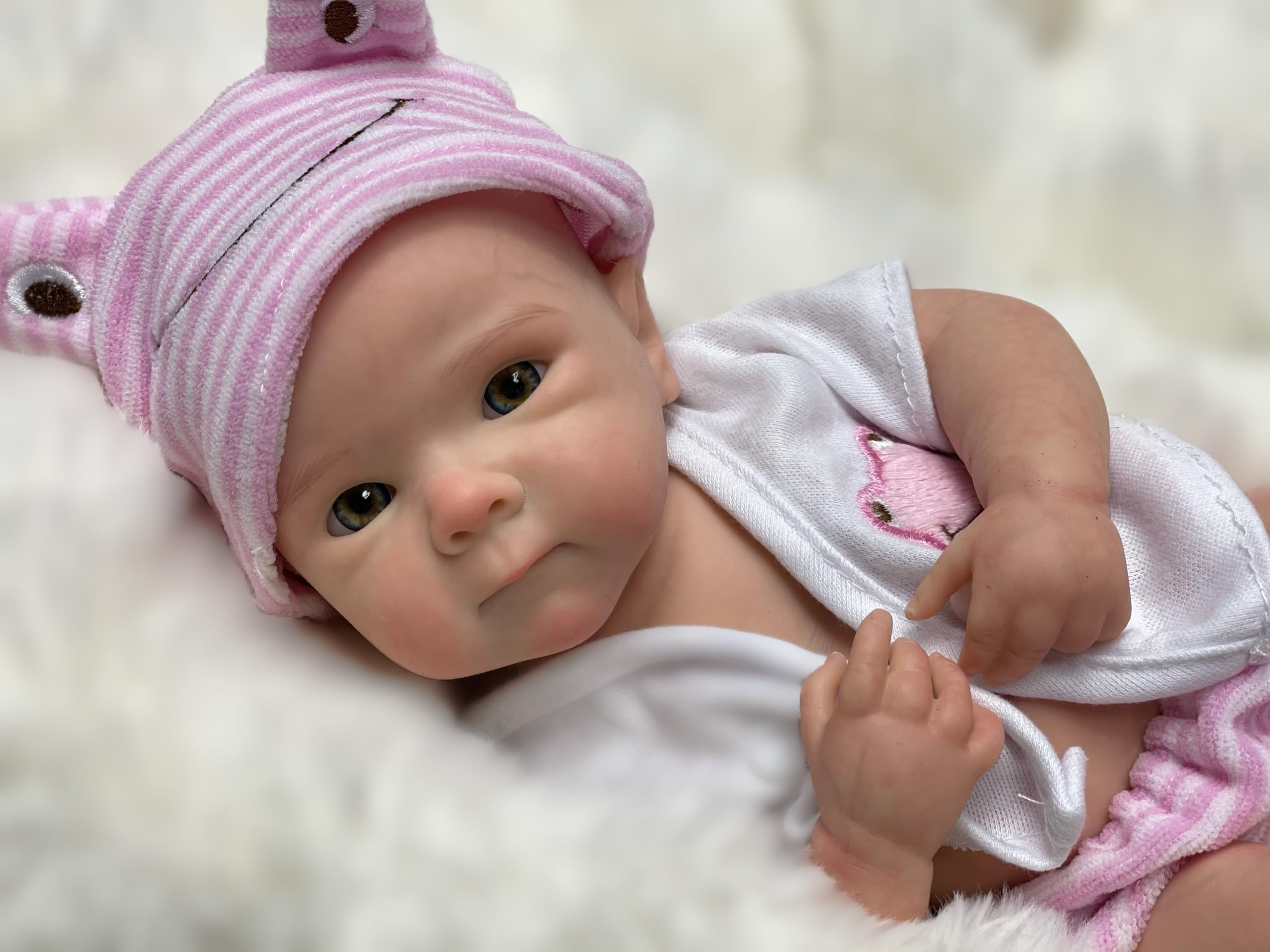 Photo 1 of Gileutay 12in Lifelike Silicone Baby Doll Full Body Girl Realistic Newborn Doll Real Life Silicone Reborn Baby Anatomically Correct