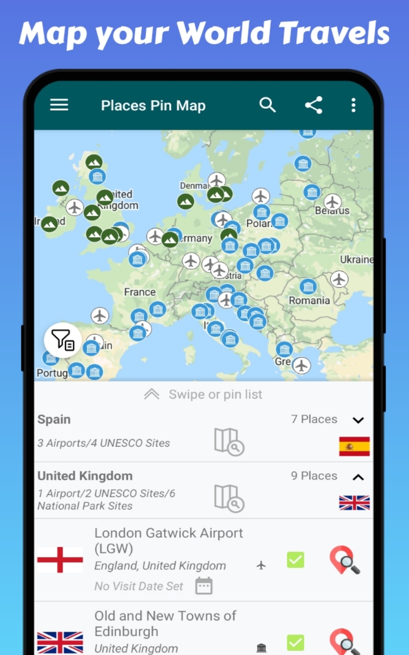 Travel Mapper Travel Tracker App Map Of Where I've Been Travel