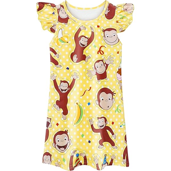 Amazon.com: Curious George - Classic Cartoons - Curious George - Toddler &  Youth Girls Fit & Flare Dress - Size Small Heather Navy: Clothing, Shoes &  Jewelry