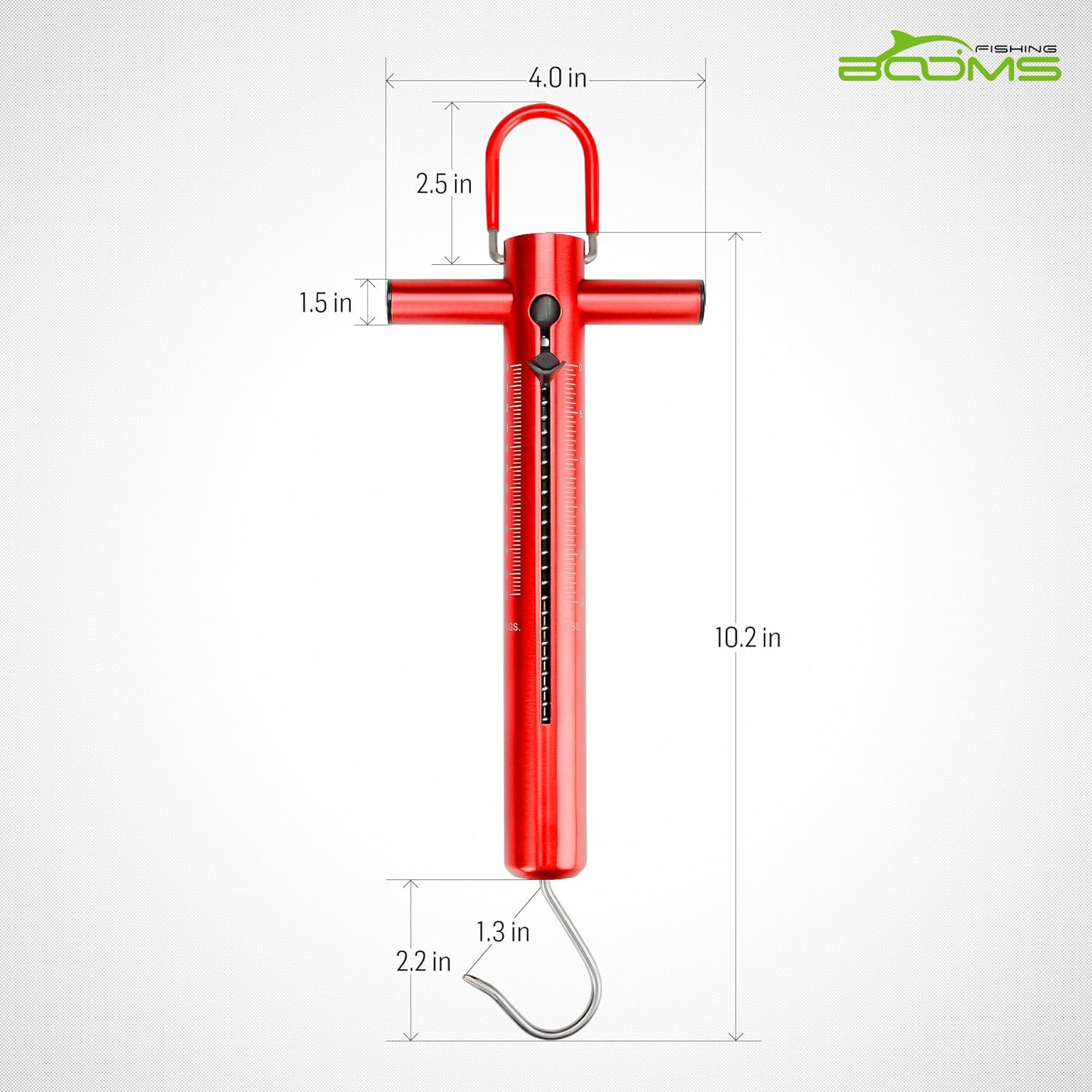 Booms Fishing TS1 Aluminum Tube Fishing Spring & Hook Scale 25LB/11KG : Sports & Outdoors