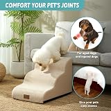 COZY KISS Dog Stairs 3-Tier Curved Ramp for Small Dogs Beige 15.7x22.4x15.7 view 3
