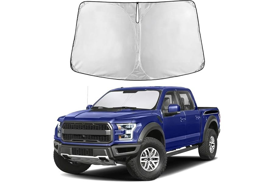 EcoNour Ford F150 Windshield Sun Shade 2021-2024 2025 2026 Custom Fit Sunshade for Lariat, King Ranch, Platinum, XL, XLT, Lim