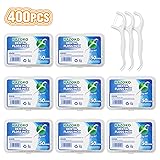 Dental Floss Picks High Toughness Toothpicks Sticks 8-Pack(400pcs) with Portable