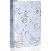 TIEFOSSI A5 Embroidered Fabric Journal for Women Men, College Ruled Journals for Writing, Butterfly Hardcover Notebooks for Work Business Home School