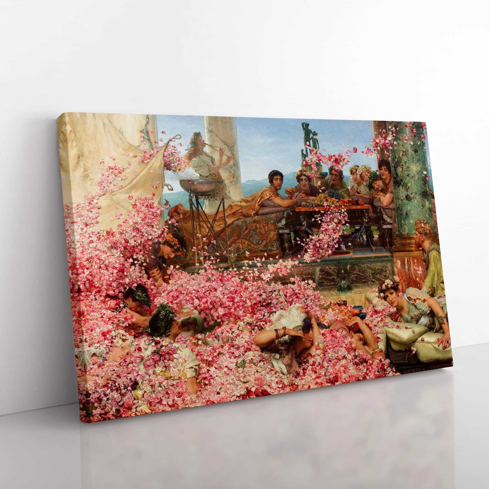 The Roses Of Heliogabalus By Lawrence Alma Tadema Classic Painting Canvas Wall Art Print Ready to Hang, Framed Picture for Living Room Bedroom Home Office Décor, 50x35 cm (20x14 Inch)