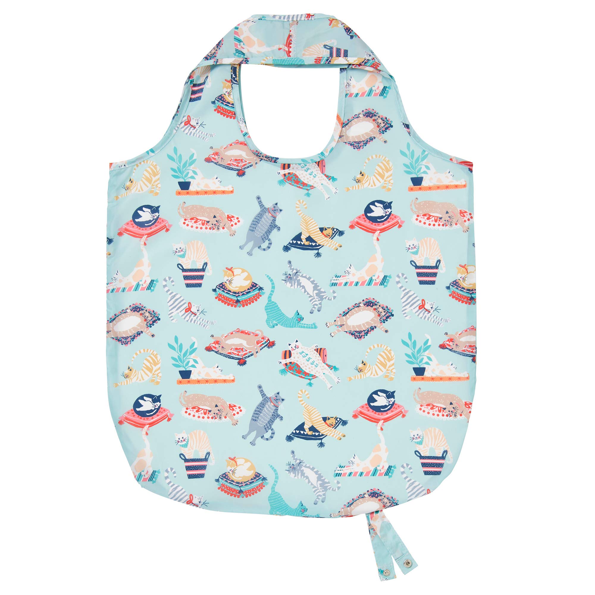 Ulster Weavers - Chubby Cats Foldable Shopping Bag (42 x 46cm) - Cat Shopping Bag in Blue - Eco-Friendly - Cat Tote Bag for Shopping - Reuseable Shopping Bag with Cats - Cat Lovers Gifts - Cat Bag