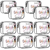 Honeydak 10 Pcs Inspirational Gifts Bulk for Women Clear Makeup Bag You Are Amazing Remember That Zipper Pouch Reusable Waterproof PVC Travel Cosmetic Bag Birthday Valentine Day Gift for Teacher Nurse