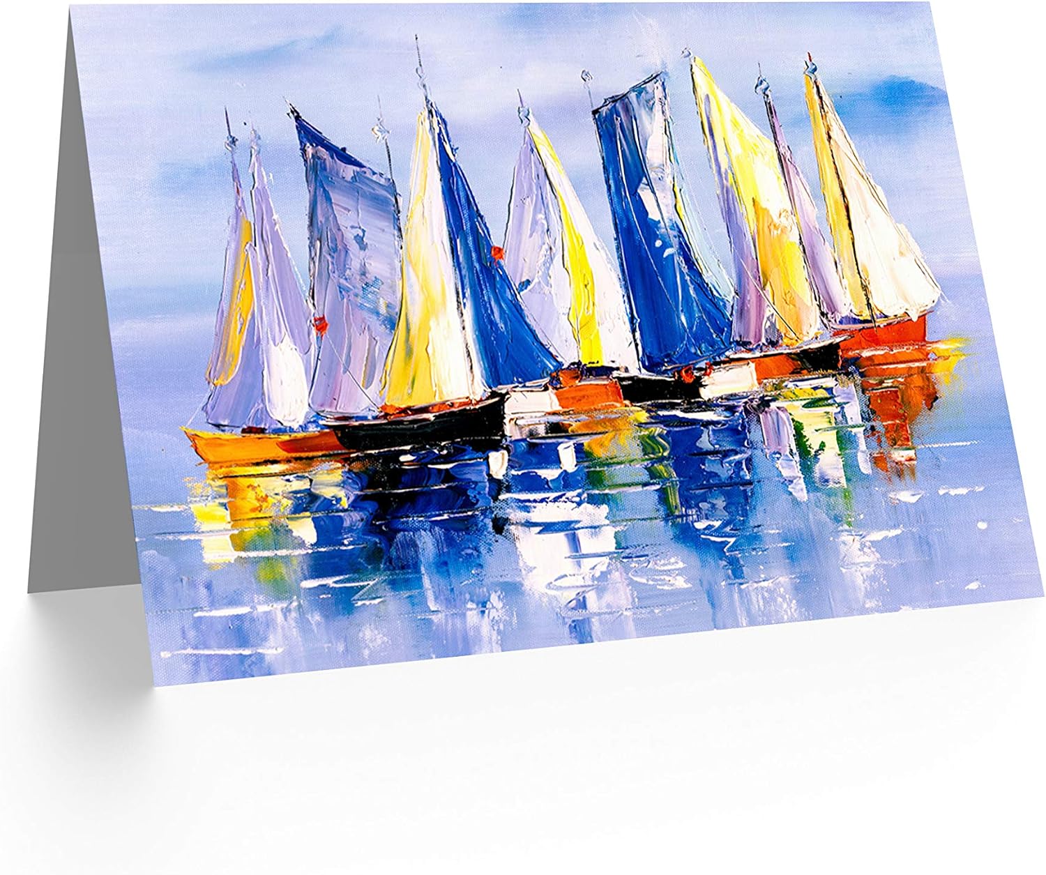 Wee Blue Coo Boats Sailing At Sea Greeting Card With Envelope Inside Premium Quality, Black|blue, 12.5 x 17.5 cm - Image 3