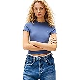Tommy Jeans Womens Graphic Tee with Embroidered Logo Detail
