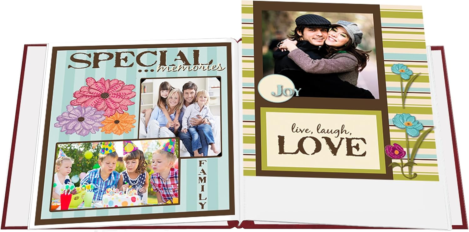 Pioneer Photo Albums Leatherette Post Bound Album x 12 inches-Burgundy, 12" x 12", 12.5 x 13.375 x 1.5 inches - Image 4