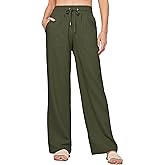 Willit Women Linen Pants Wide Leg Casual Palazzo Pants Cotton Linen Lounge Beach Summer Pants with Pockets 29"/31"/ 33"