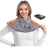 Portable Cordless Heating Pad for Neck and Shoulders Back, 10000mAh Battery | Rechargeable &amp; Wireless, Electric Weighted Heated Neck Wrap &amp; Neck Warmer, 3 Heat Settings, Birthday Gifts for Women Men