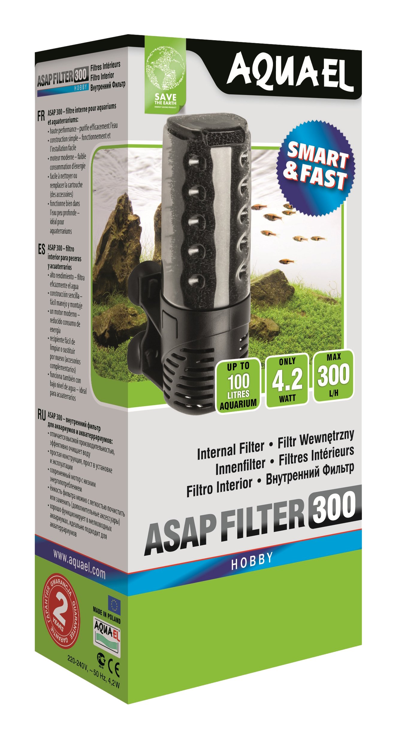 Aquael ASAP Filter – for Aquariums, 300 Litres/Hour