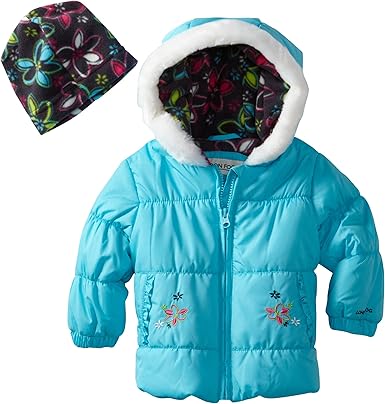 Amazon.com: London Fog Baby Girls' Bubble Jacket, Blue, 12 ...