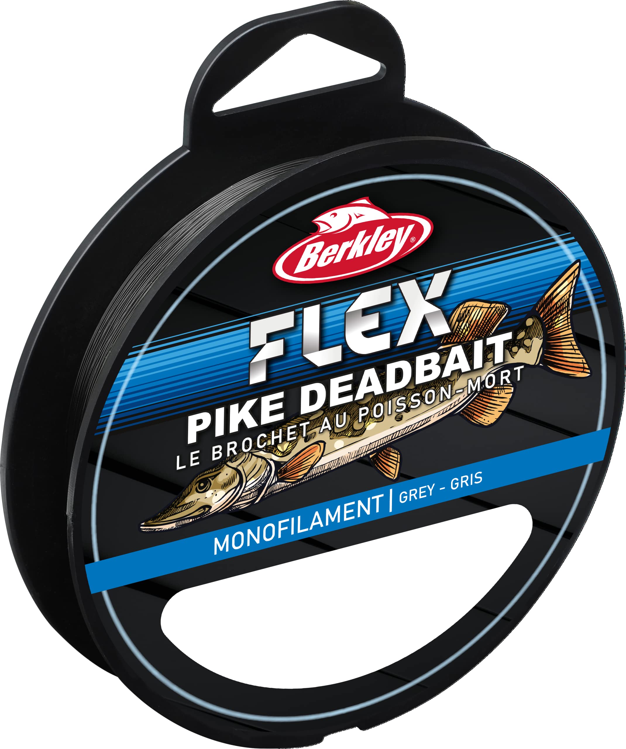 Berkley Flex SS Monofilament Pike Deadbait Bait Fishing lines - Strong, Low Memory, Easy to Knot - Perfect for the starting angler!, Grey, 0.40mm | 25Lb | 11,2Kg | 300m