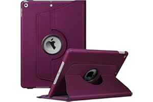 Fintie Rotating Case for iPad 9th Generation (2021) / 8th Generation (2020) / 7th Gen (2019) 10.2 Inch - 360 Degree Rotating Stand Cover with Pencil Holder, Auto Wake Sleep, Purple