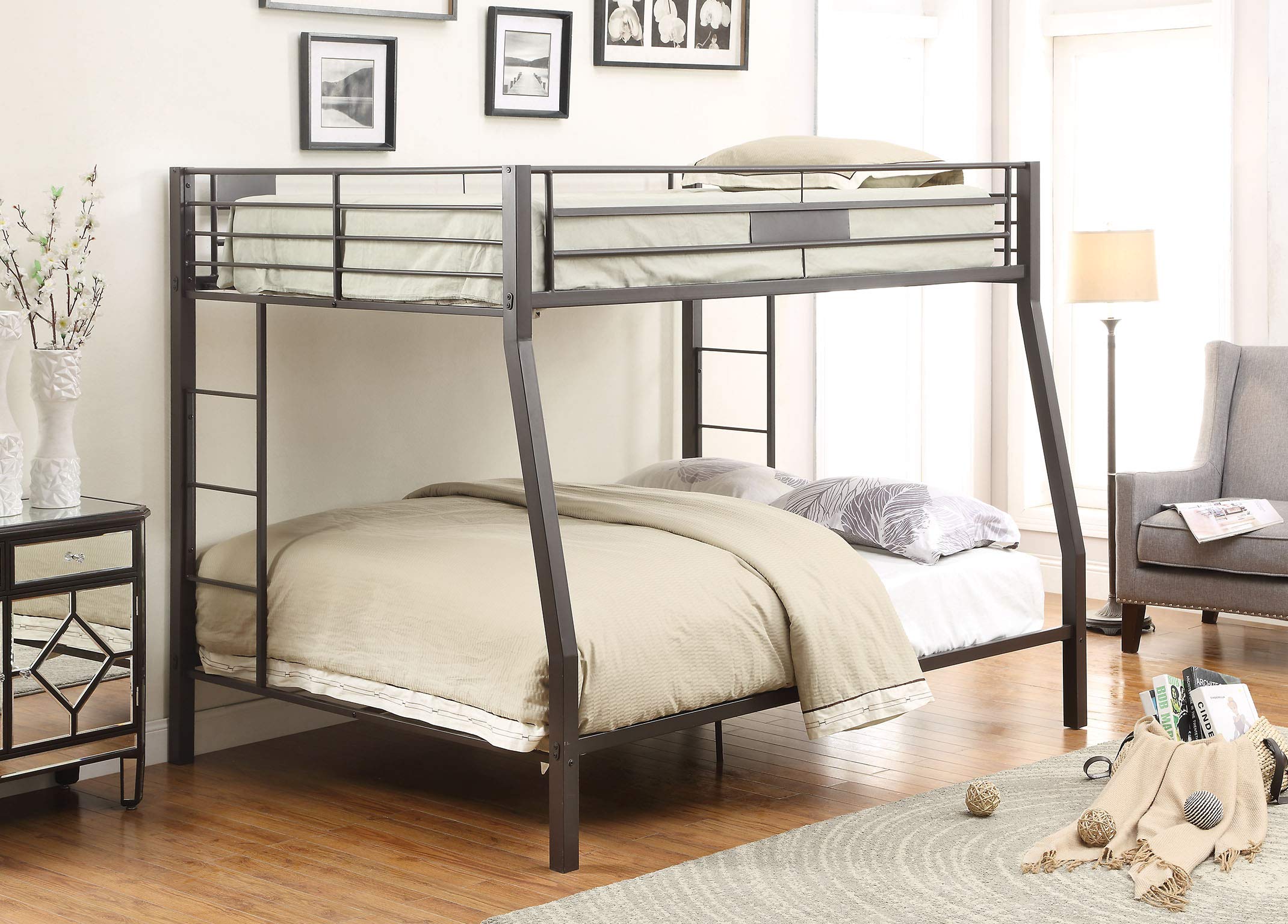 ACME Limbra Black Sand Full over Queen Bunk Bed