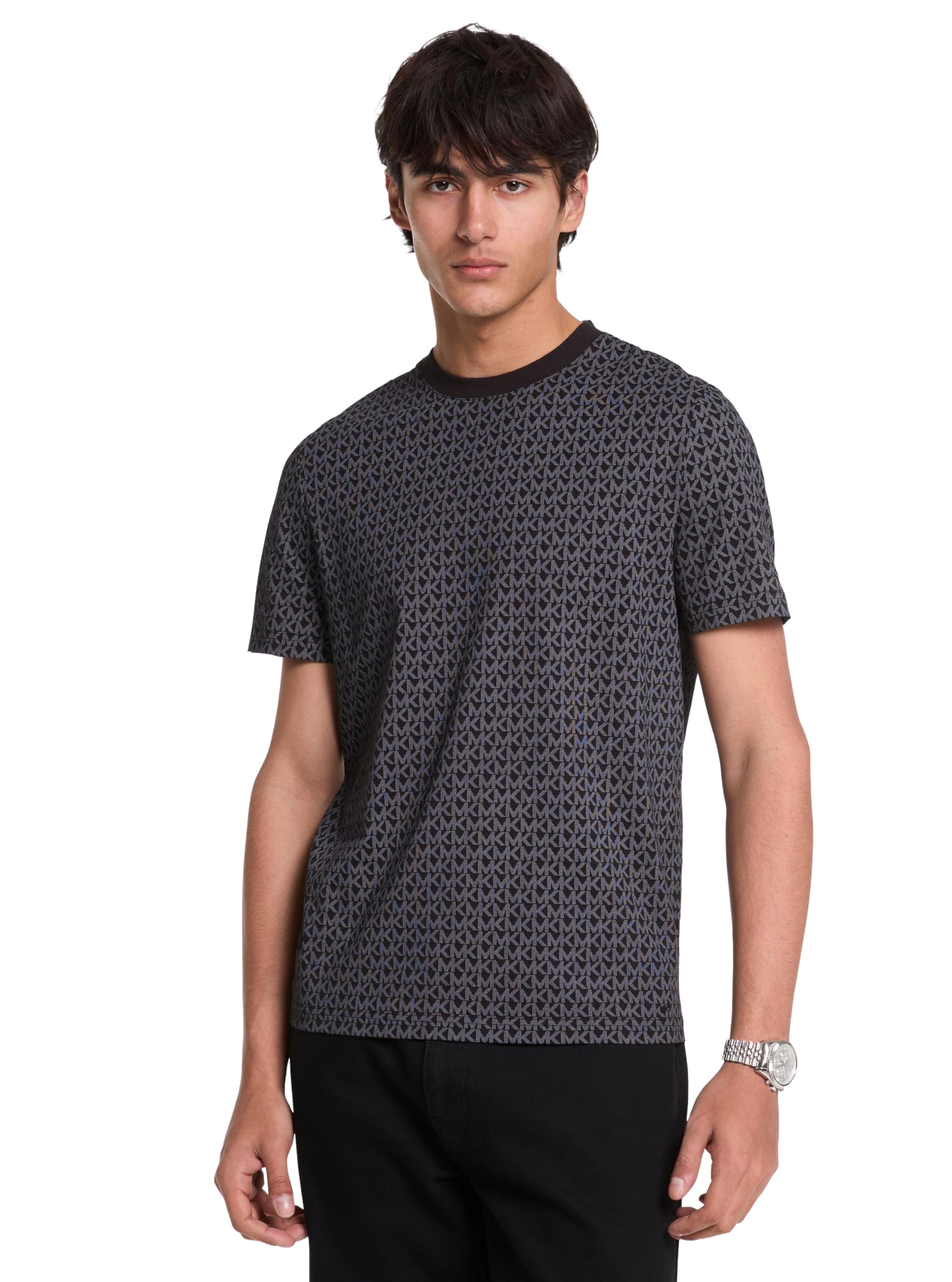 Michael Kors Men’s MK Signature T-Shirt, Black, M