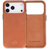 BLACKBROOK Leather Case for iPhone 17 Pro – Arden Handcrafted Slim Snap-On Cover, Full Grain Leather, MagSafe Compatible, Camera & Screen Protection, Elegant Gift Box Tan