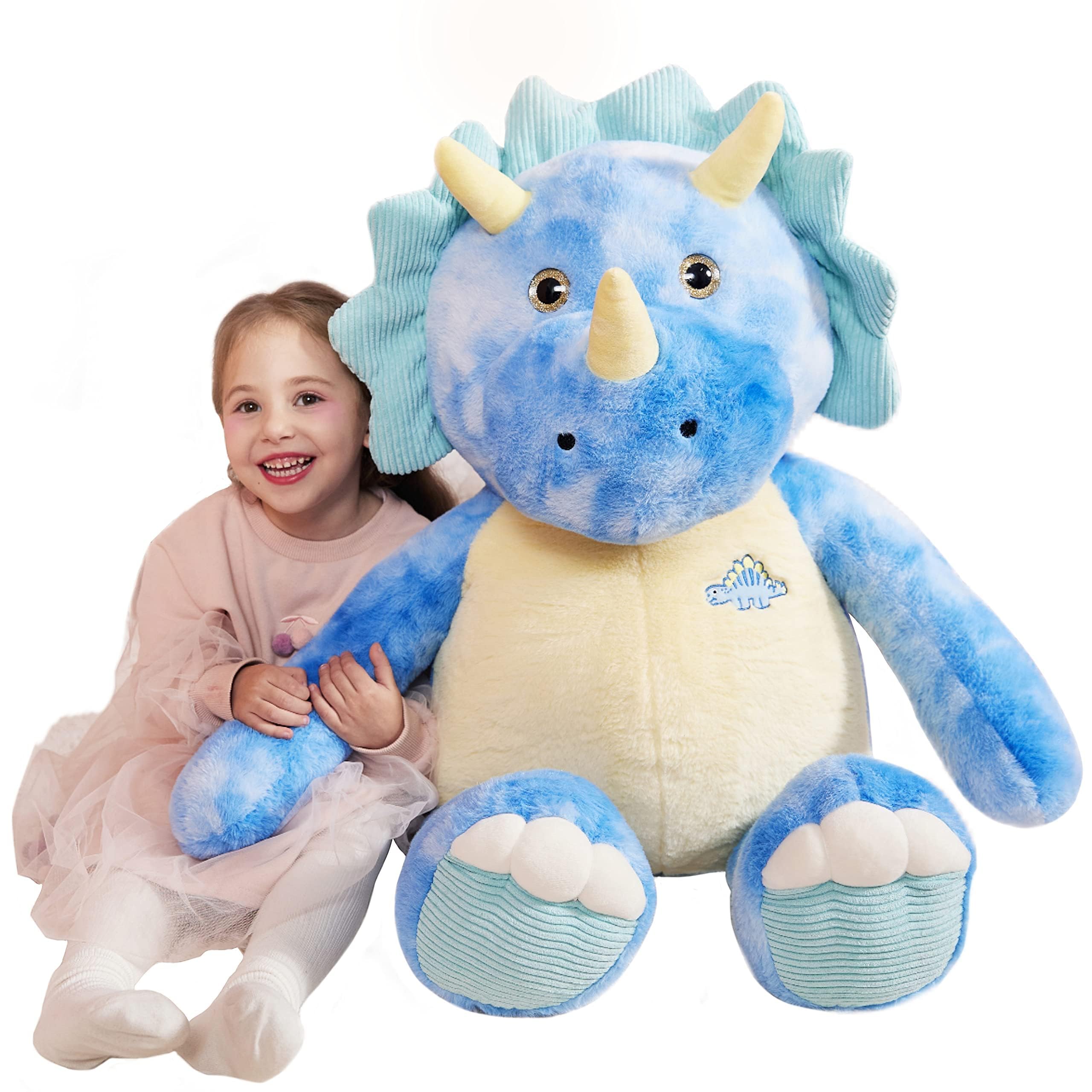 Photo 1 of IKASA Giant Triceratops Stuffed Animal Plush Toy,30" Large Dinosaur Big Jumbo Soft Toys, Huge Size Cute Fluffy Plushy Fat Plushie,Gifts for Kids