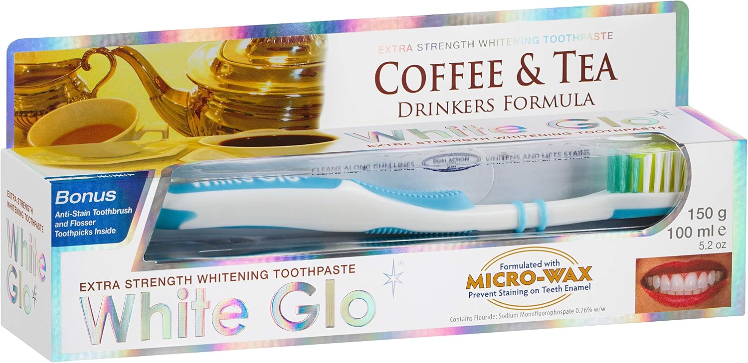 White Glo Coffee & Tea Drinkers Extra Strength Whitening Toothpaste, Revolutionary Micro Wax Protective Shield to Repel Future Stains, Micro-Polishing Particles Targets Yellowing on Teeth - 150g - Image 3