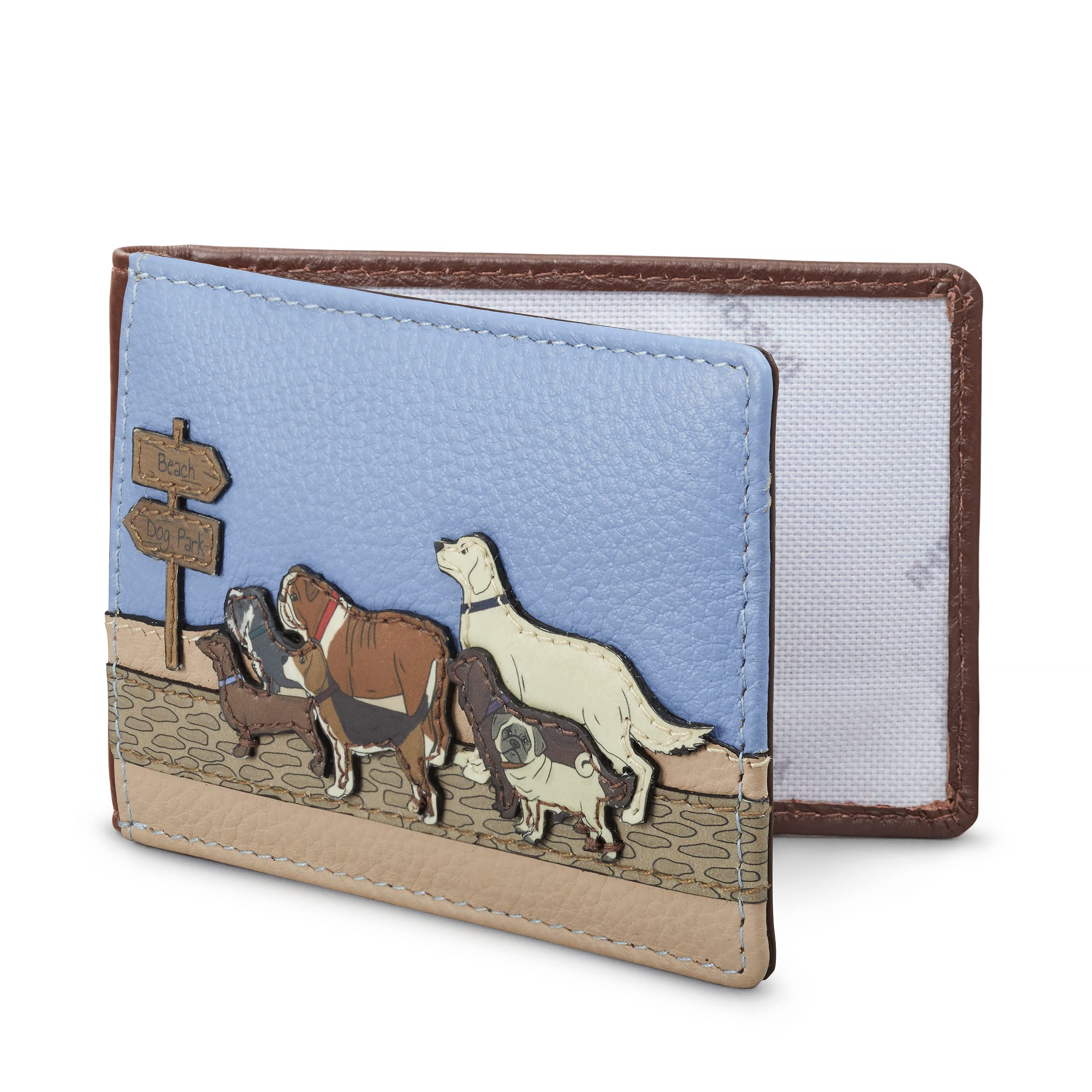 Yoshi Dog Walk Leather Travel Pass Holder/Card Holder