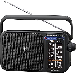 Panasonic RF-2400DEG-K Tragbares Radio mit Griff, Netz- oder Batteriebetrieb schwarz