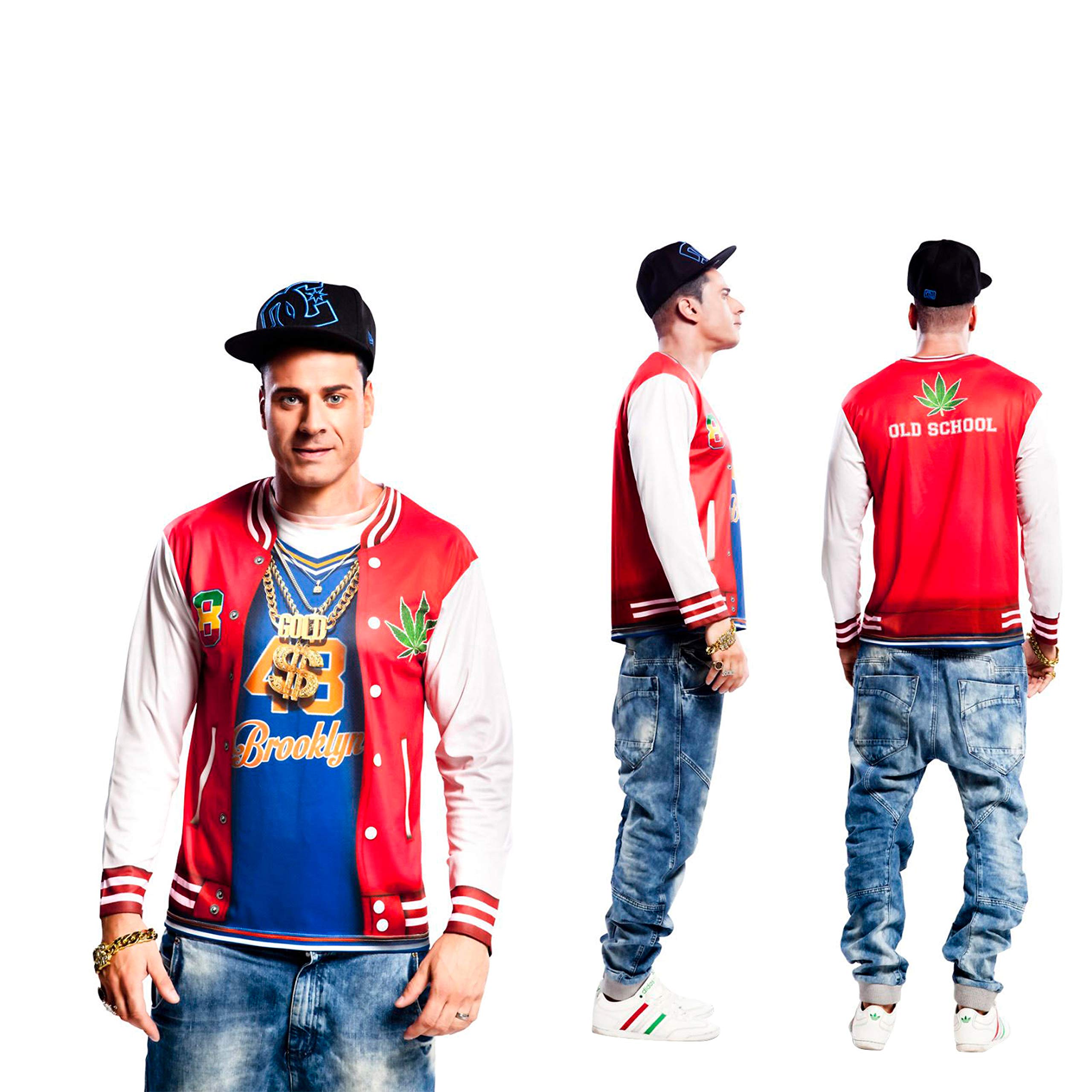 Viving Costumes Rapper Boy Full Sleeve T-Shirt, Medium