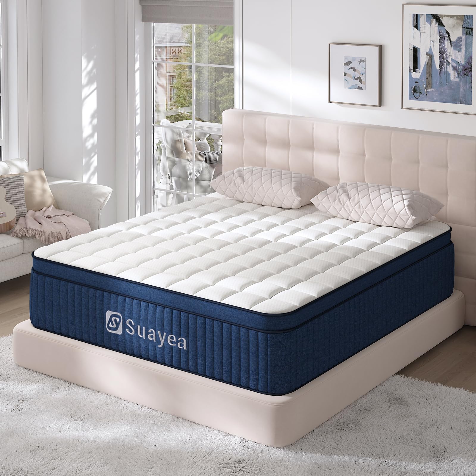 Photo 1 of *HEAVY* *FACTORY SEALED* SUAYEA Queen Size Mattress, 12 Inch Queen Mattresses in a Box, Ultimate Motion Isolation with Gel Memory Foam and Pocket Spring, Medium, Edge Support