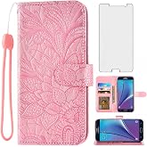 Asuwish Phone Case for Samsung Galaxy Note 5 with Tempered Glass Screen Protector and Lace Wallet Cover Flip Card Holder Stand Rugged Cell Accessories Glaxay Note5 Gaxaly Notes 5s Five Women Rose Gold