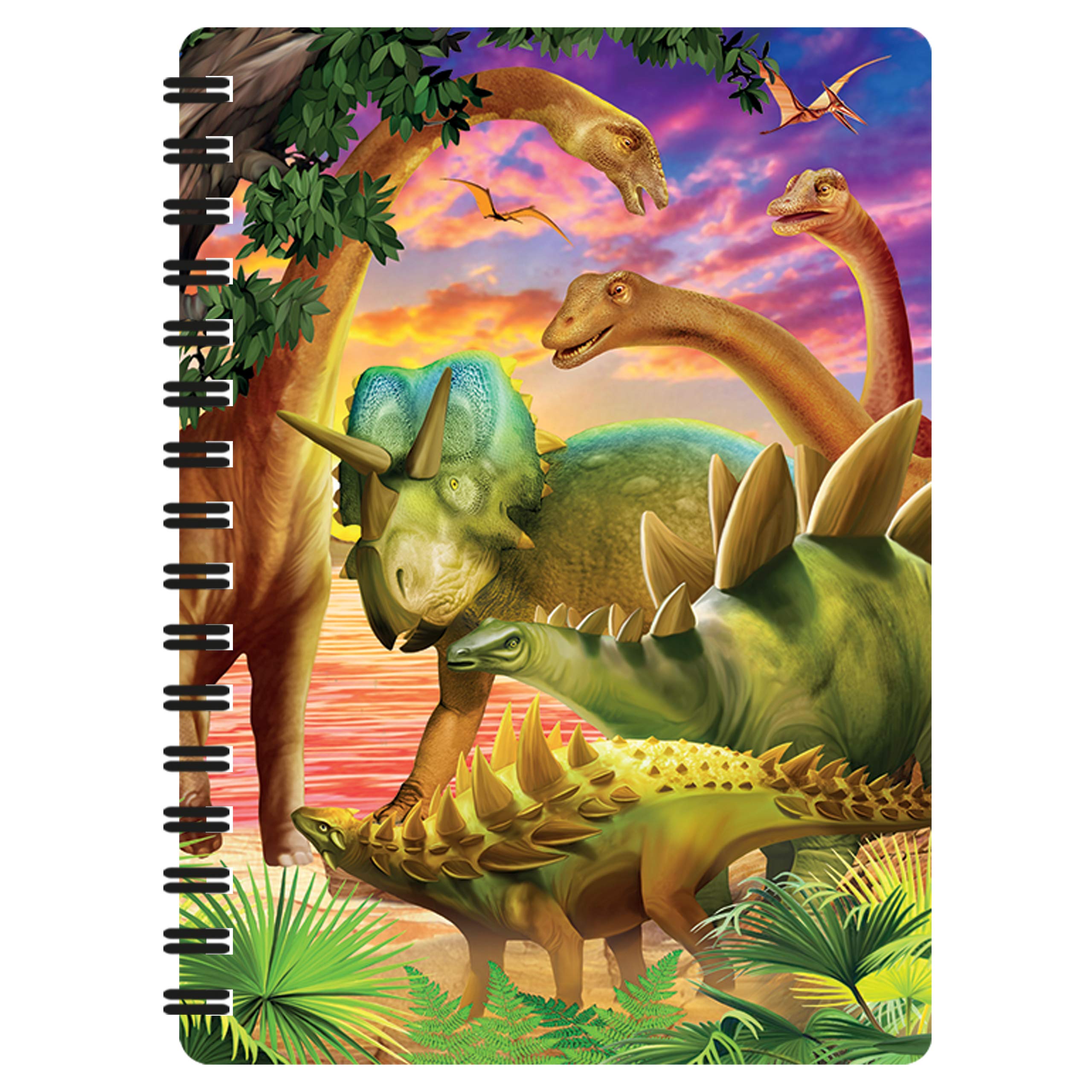 3D LiveLife Jotter - Dino Delight from Deluxebase. Spiral Bound A6 Notebook with 80 Plain Recycled Pages. Pocket Sized Animal Notepad, Journal or Drawing Book with Dinosaur Cover
