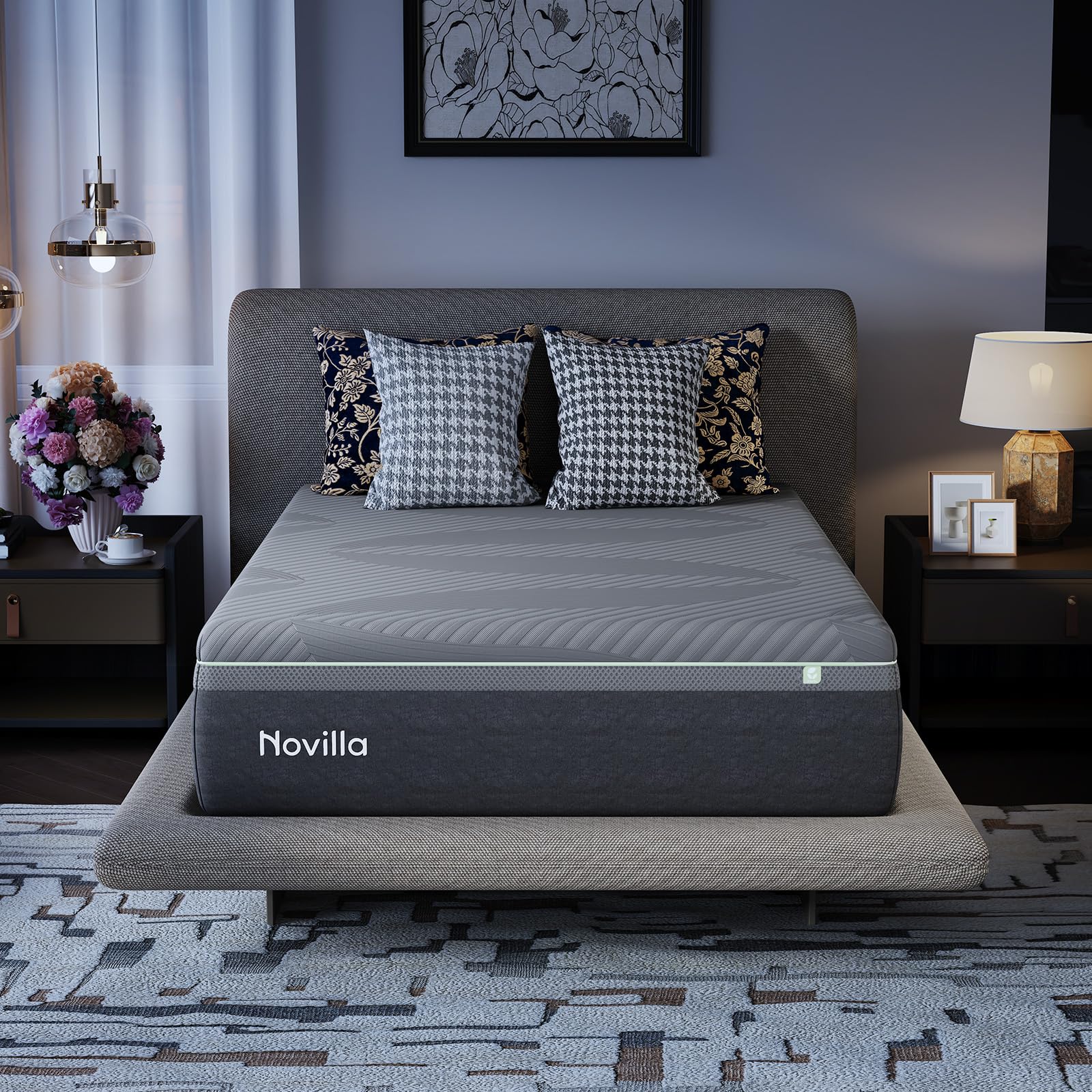 Photo 1 of Novilla AiryFlow Full Size Mattress 14 Inch, Gel Memory Foam Mattress Full for Cool Night & Spinal Alignment, Pressure Relief & Motion Isolation, Green Tea-Infused, CertiPUR-US Certified, Medium Firm