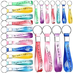 Fumete 24 Pcs Inspirational Keychains Gift for