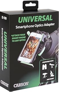 Carson Universal Smart Phone Optics Digiscoping Adapter For Binoculars Spotting Scopes Monoculars Telescopes Microscopes and More (IS-100)