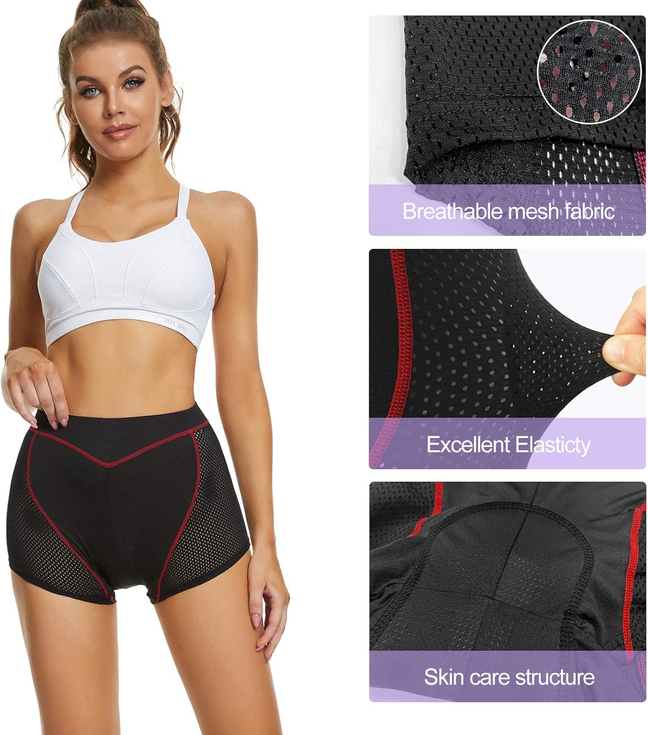 Women’s Cycling Underwear, Bike Shorts 4D Gel Padded Breathable Cycle Riding Biking Undershorts: Clothing