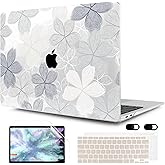 MEEgoodo for MacBook Air 13 inch Case 2021 2020 2019 2018 Released A2337 M1 A2179 A1932 with Touch ID, Plastic Hard Shell & Keyboard Cover Compatible with MacBook Air 13.3, Multicolored Roses