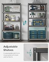 SONGMICS 5-Tier Heavy-Duty Shelving Units Set of 2 50x100x200 cm Misty Grey view 4