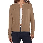 ZAFUL Womens Fall Button Up Cardigan 2025 Lightweight Crew Neck Open Front Long Sleeve Knit Sweater Blazers